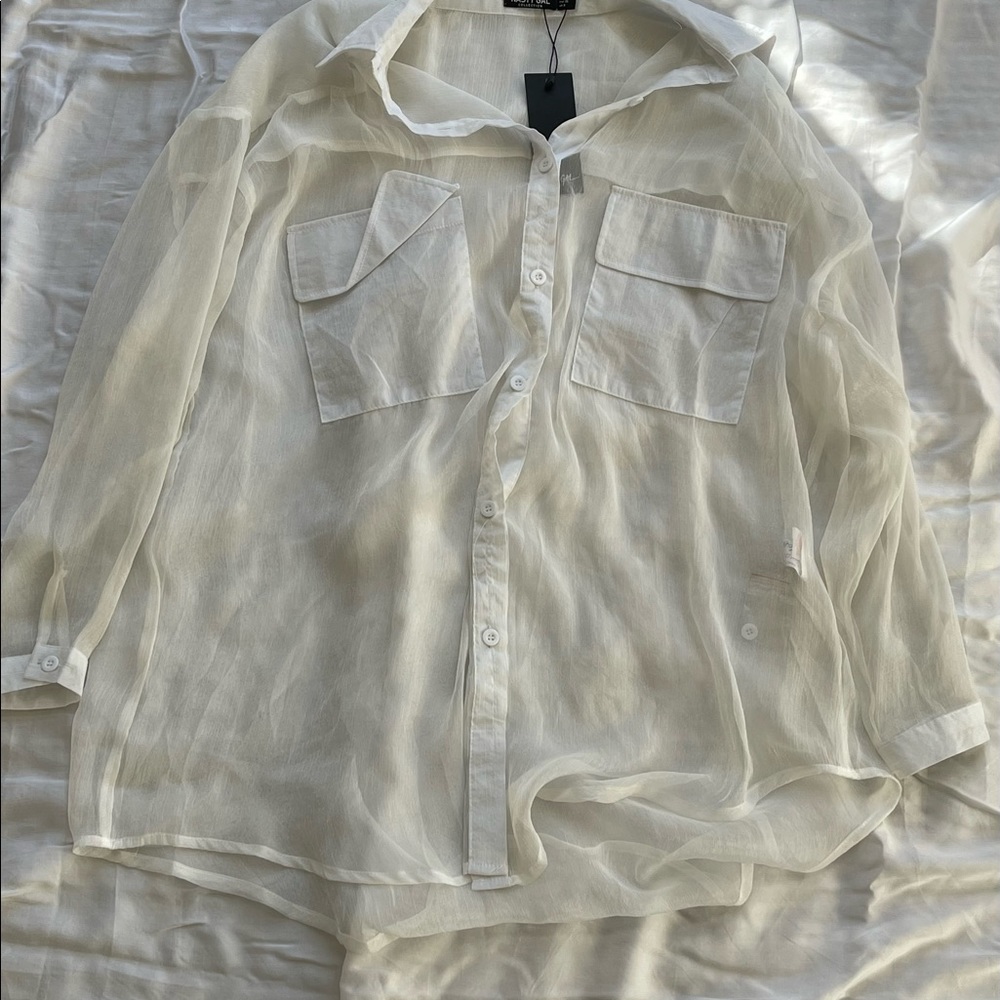 Nasty gal oversized sheer shirt